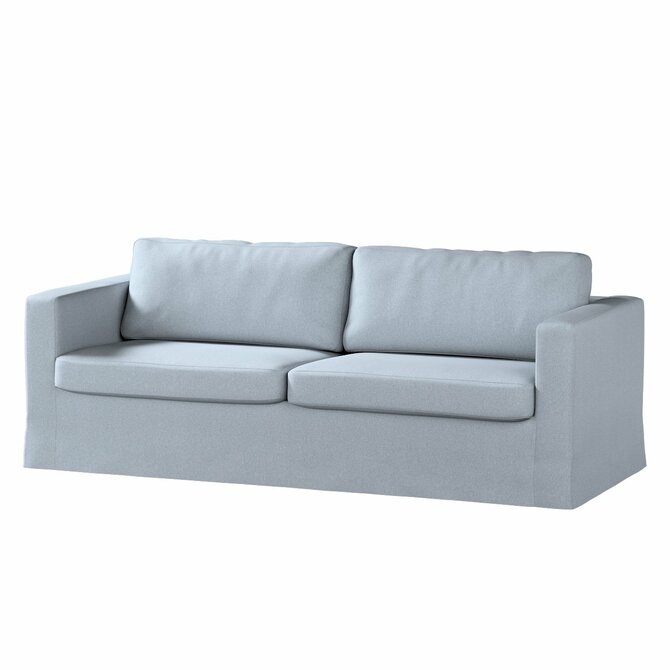 Dekoria Potah na pohovku IKEA  Karlstad 3-místná, nerozkládací, dlouhý, jemně blankytný melanž, pohovka Karlstad 3-místná, Amsterdam, 704-46