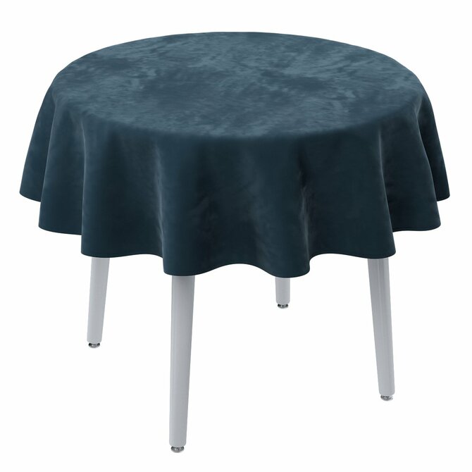 Dekoria Ubrus kulatý, staroněmecká modrá, Velvet, 704-16