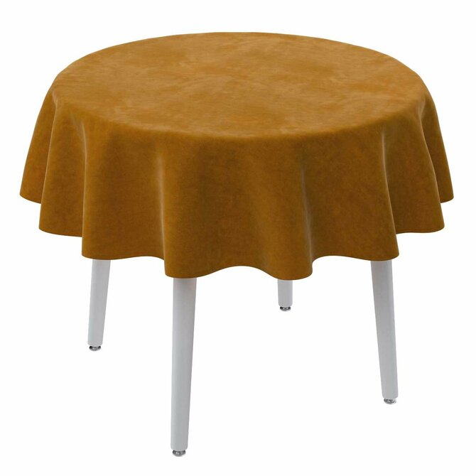 Dekoria Ubrus kulatý, medová, Velvet, 704-23