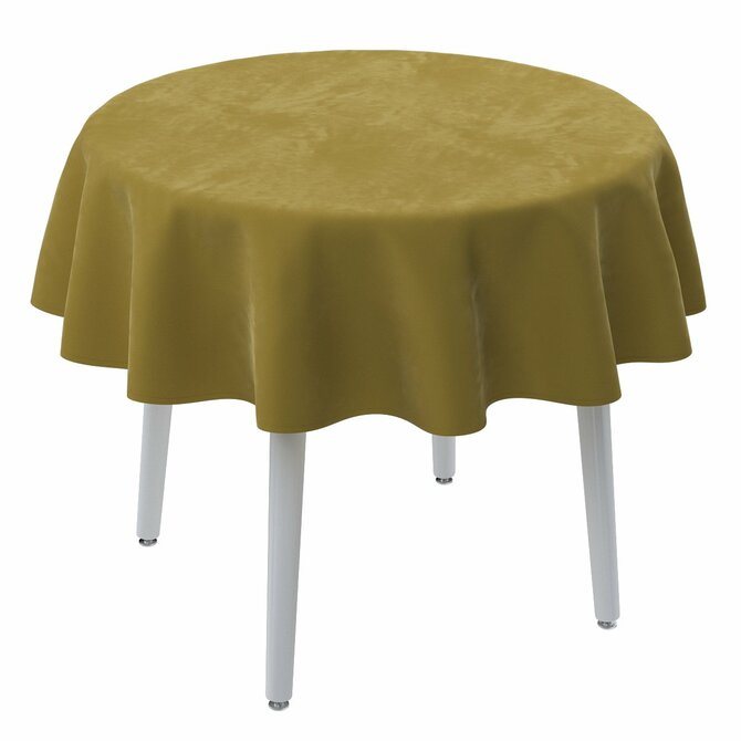 Dekoria Ubrus kulatý, olivově zelená, Velvet, 704-27