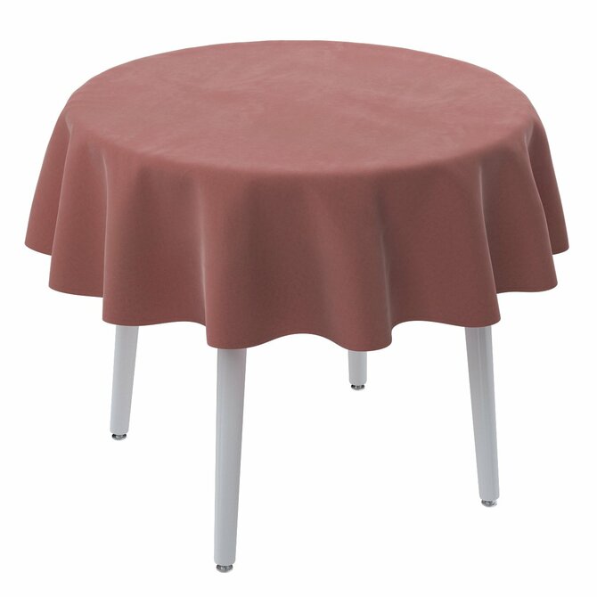 Dekoria Ubrus kulatý, korálová růžová, Velvet, 704-30