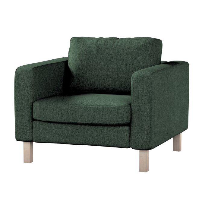 Dekoria Potah na křeslo IKEA Karlstad, krátký, lesní zelená, potah na křeslo Karlstad krátký, City, 704-81