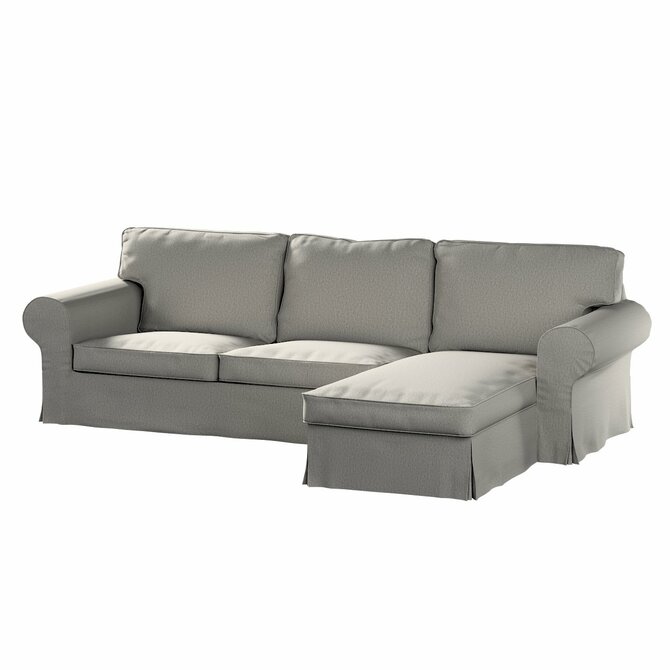 Dekoria Potah na pohovku IKEA Ektorp 2-místná s lenoškou, chenille grise, pohovka 2-míst. + šezlong, Living, 161-57