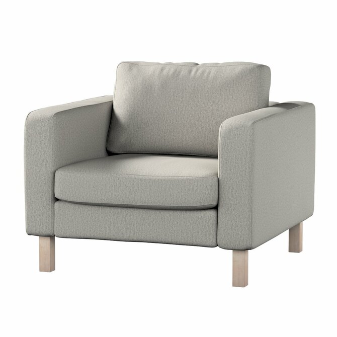 Dekoria Potah na křeslo IKEA Karlstad, krátký, chenille grise, potah na křeslo Karlstad krátký, Living, 161-57
