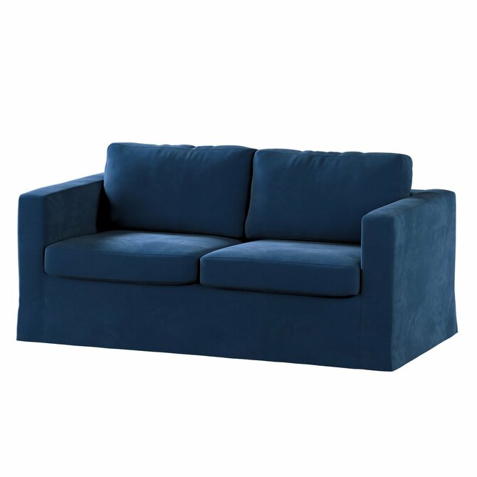 Dekoria Potah na pohovku IKEA  Karlstad 2-místná , nerozkládací, dlouhý, tmavě modrá, pohovka Karlstad 2-místná, Velvet, 704-29