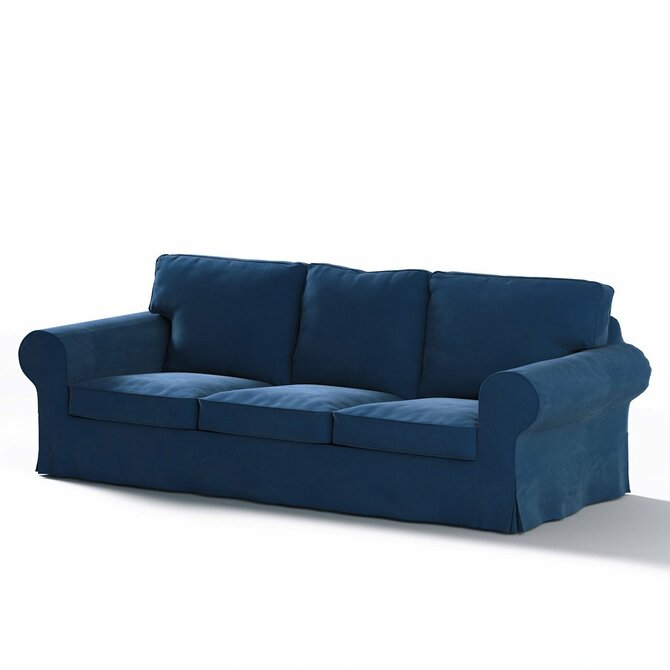 Dekoria Potah na pohovku IKEA  Ektorp 3-místná, rozkládací STARÝ MODEL PIXBO, tmavě modrá, pohovka Ektorp 3-místná rozkládací, Velvet, 704-29