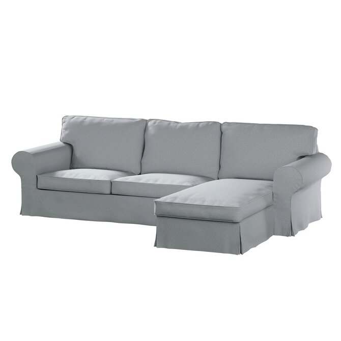 Dekoria Potah na pohovku IKEA Ektorp 2-místná s lenoškou, šedá, pohovka 2-míst. + šezlong, Amsterdam, 704-55