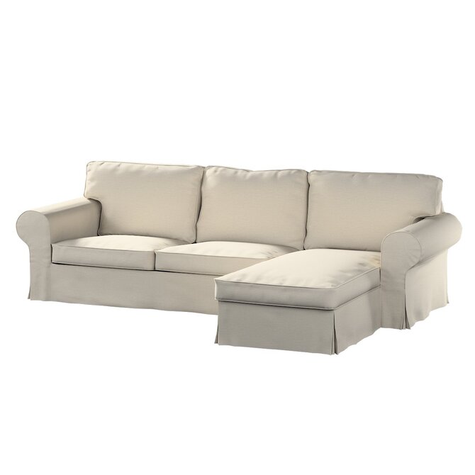 Dekoria Potah na pohovku IKEA Ektorp 2-místná s lenoškou, světle béžová, pohovka 2-míst. + šezlong, Living II, 162-36