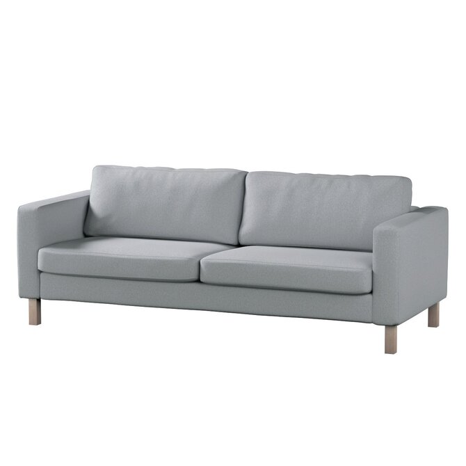 Dekoria Potah na pohovku IKEA  Karlstad 3-místná, nerozkládací, krátký, šedá, pohovka Karlstad 3-místná, Amsterdam, 704-55