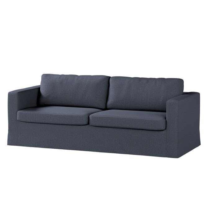 Dekoria Potah na pohovku IKEA  Karlstad 3-místná, nerozkládací, dlouhý, tmavě modrá melanž, pohovka Karlstad 3-místná, Madrid, 162-30
