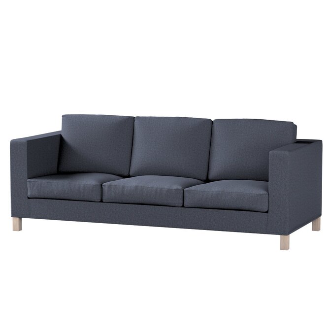 Dekoria Potah na pohovku IKEA  Karlanda 3-místná nerozkládací, krátký, tmavě modrá melanž, pohovka Karlanda 3-místná, Madrid, 162-30