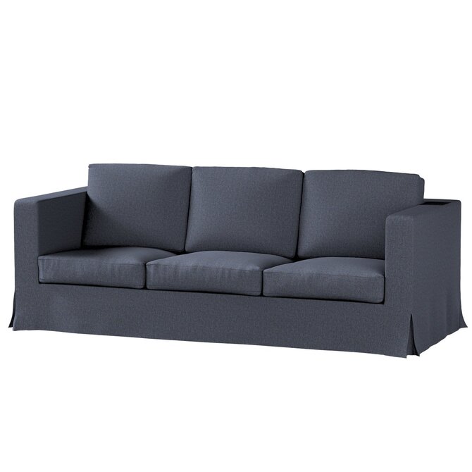 Dekoria Potah na pohovku IKEA  Karlanda 3-místná nerozkládací, dlouhý, tmavě modrá melanž, pohovka Karlanda 3-místná, Madrid, 162-30