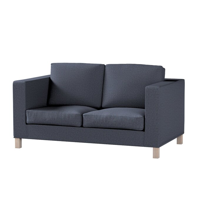 Dekoria Potah na pohovku IKEA  Karlanda 2-místná, krátký, tmavě modrá melanž, pohovka Karlanda 2-místná, Madrid, 162-30