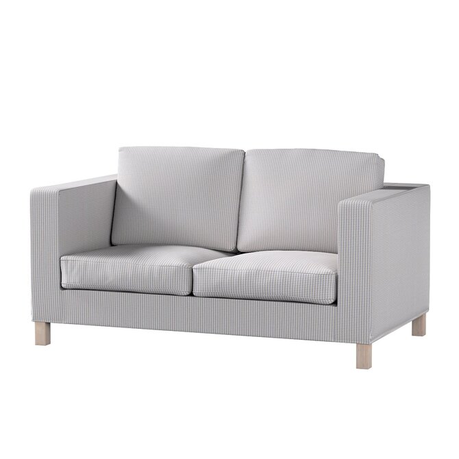 Dekoria Potah na pohovku IKEA  Karlanda 2-místná, krátký, béžová a modrá, pohovka Karlanda 2-místná, Living II, 162-23