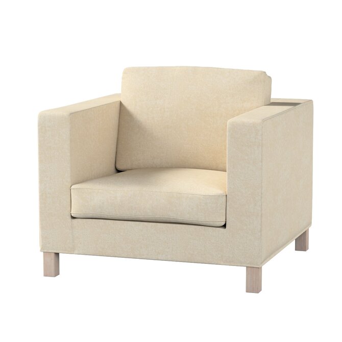 Dekoria Potah na křesko IKEA Karlanda, krátký, šedobéžová, Potah na křeslo Karlanda, Chenille, 162-26