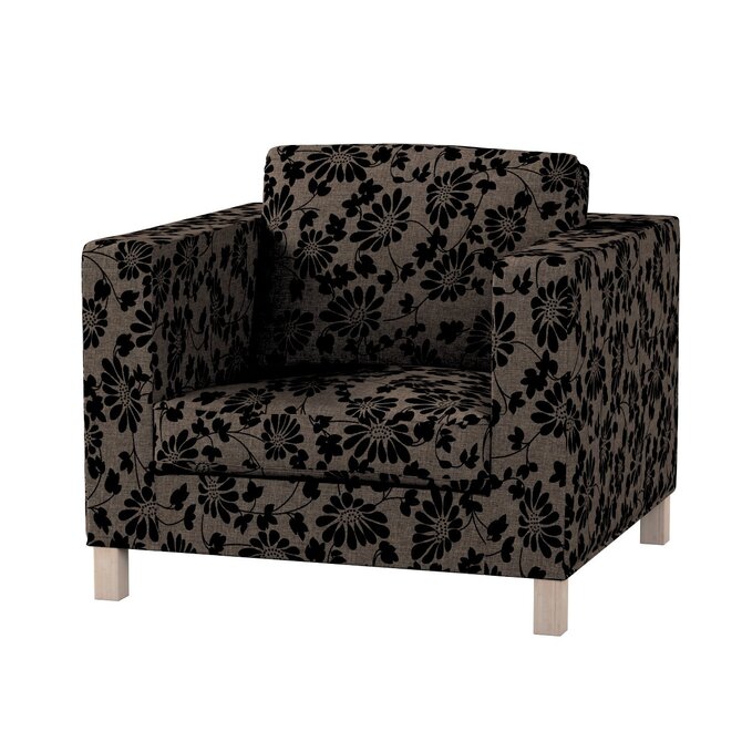 Dekoria Potah na křesko IKEA Karlanda, krátký, hnědá a černá, Potah na křeslo Karlanda, Living II, 162-10