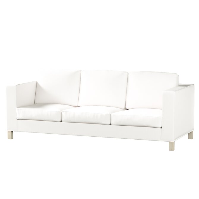 Dekoria Potah na pohovku IKEA  Karlanda 3-místná nerozkládací, krátký, sněhová bílá, pohovka Karlanda 3-místná, Cotton Panama, 702-49