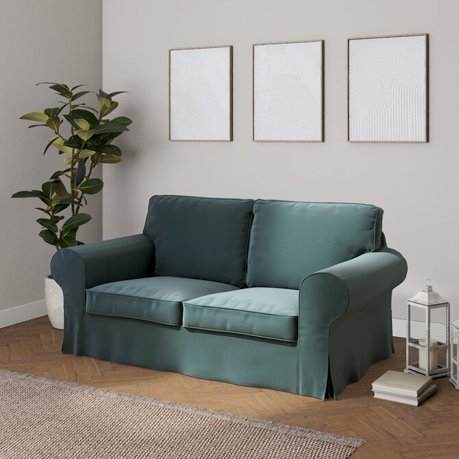 Dekoria Potah na pohovku IKEA Ektorp 2-místná rozkládací  NOVÝ MODEL 2012, tlumená smaragdová, Ektorp 2-m rozkl. od 2012, Ingrid, 705-36