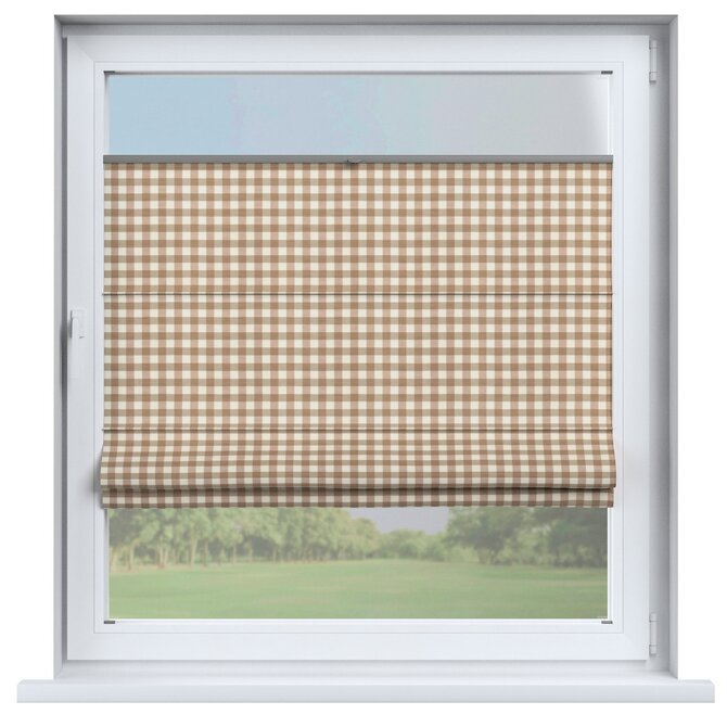 Dekoria Římská roleta Sicílie, béžová - bílá střední kostka, Quadro, 136-06