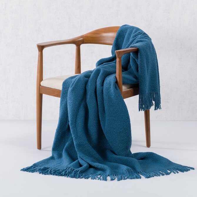 Dekoria Pléd Boucle 140x200cm blue, 140 x 200 cm