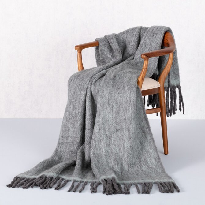 Dekoria Pléd Cozy 130x170cm grey-mint, 130 x 170 cm