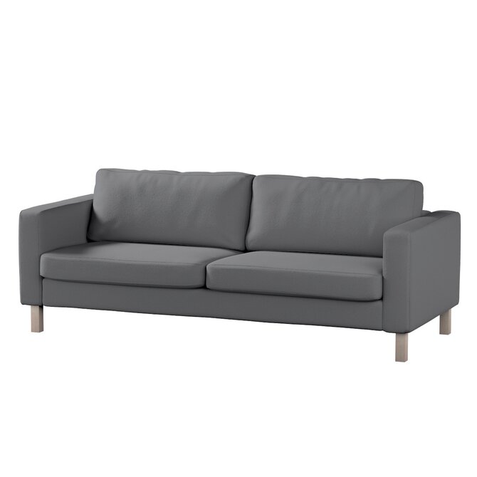 Dekoria Potah na pohovku IKEA Karlstad, 3-místná, rozkládací, tmavě šedá, Potah na Karlstad, 3-místná, rozkládací, Teddy, 702-83