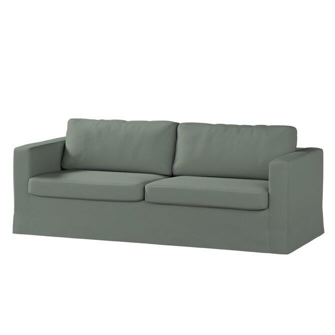 Dekoria Potah na pohovku IKEA  Karlstad 3-místná, nerozkládací, dlouhý, zelená, pohovka Karlstad 3-místná, Teddy, 702-85