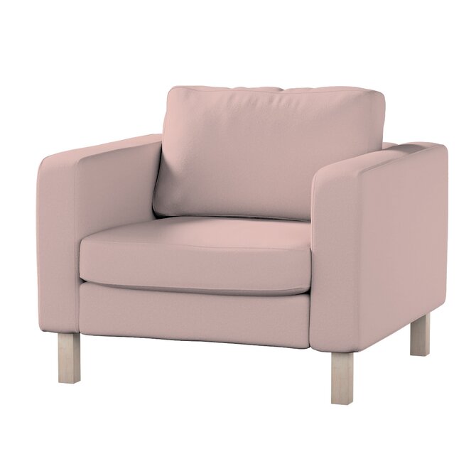 Dekoria Potah na křeslo IKEA Karlstad, krátký, růžová, potah na křeslo Karlstad krátký, Teddy, 702-84