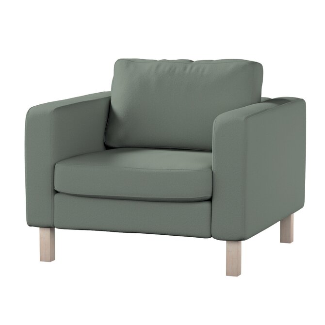 Dekoria Potah na křeslo IKEA Karlstad, krátký, zelená, potah na křeslo Karlstad krátký, Teddy, 702-85