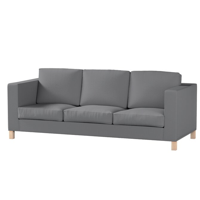 Dekoria Potah na pohovku IKEA  Karlanda 3-místná nerozkládací, krátký, tmavě šedá, pohovka Karlanda 3-místná, Teddy, 702-83