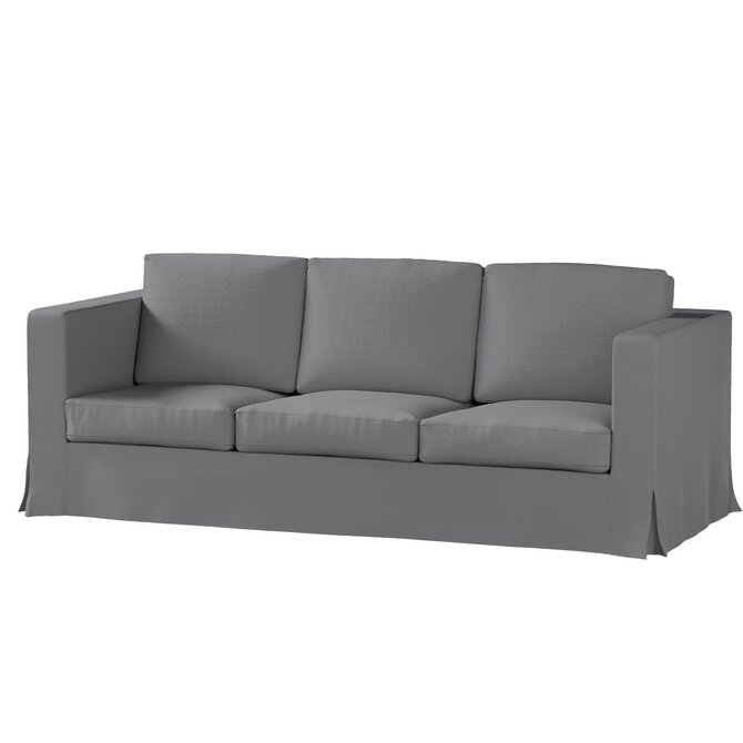Dekoria Potah na pohovku IKEA  Karlanda 3-místná nerozkládací, dlouhý, tmavě šedá, pohovka Karlanda 3-místná, Teddy, 702-83