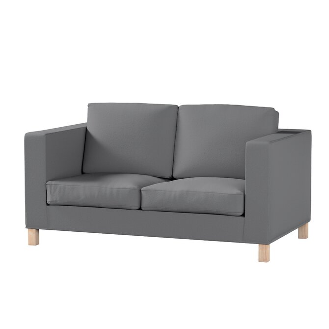 Dekoria Potah na pohovku IKEA  Karlanda 2-místná, krátký, tmavě šedá, pohovka Karlanda 2-místná, Teddy, 702-83