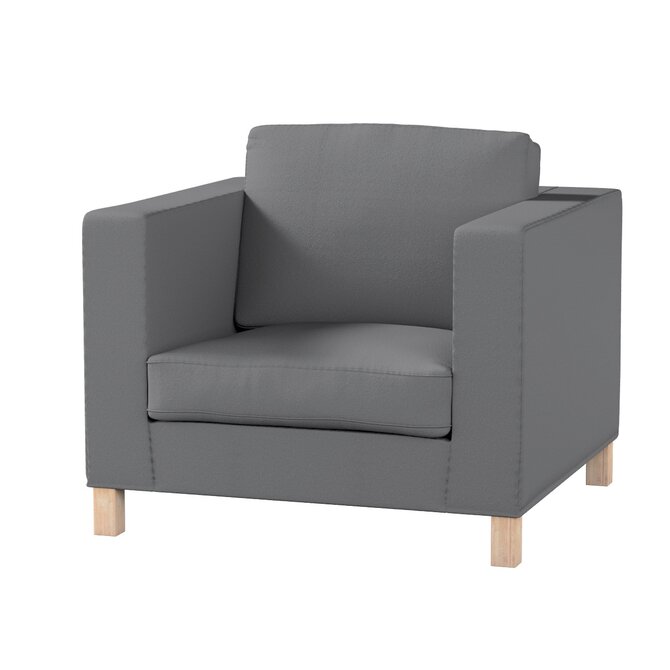 Dekoria Potah na křesko IKEA Karlanda, krátký, tmavě šedá, Potah na křeslo Karlanda, Teddy, 702-83