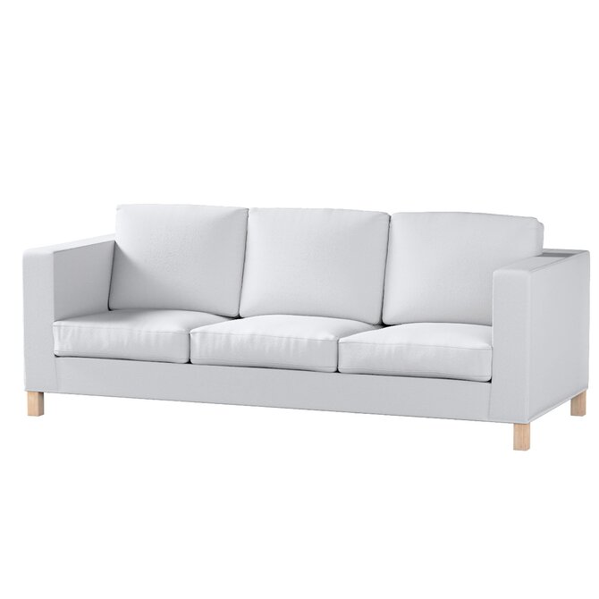 Dekoria Potah na pohovku IKEA  Karlanda 3-místná nerozkládací, krátký, bílá, pohovka Karlanda 3-místná, Teddy, 702-80