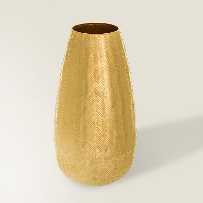 Dekoria Wazon Yuli 32cm gold, 17 x 17 x 32 cm