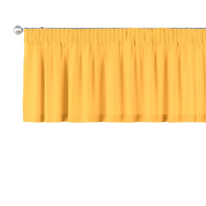 Dekoria Krátký závěs na řasící pásce, slunečně žlutá, 130 x 40 cm, Loneta, 133-40