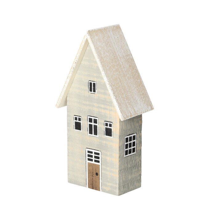 Dekoria Dekorace Snow House 19cm bílá šedá, 10 x 6 x 19 cm