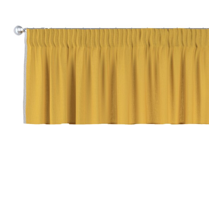 Dekoria Krátký závěs na řasící pásce, medová, 130 x 40 cm, Linen, 159-14