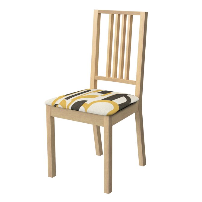 Dekoria Potah na sedák židle Börje, černá a žlutá, potah sedák židle Börje, Cosy Home, 145-08
