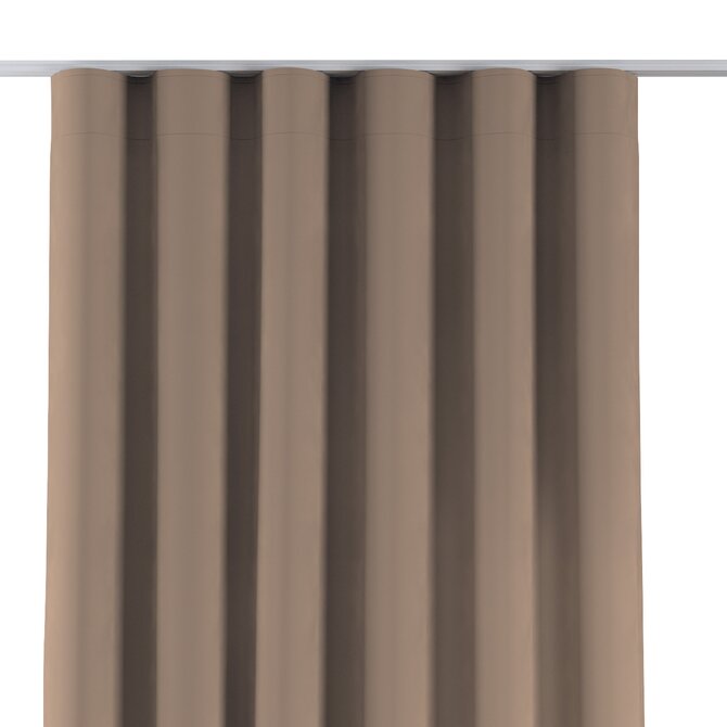 Dekoria Závěs na řasící pásce wave, mocca, Crema, 144-67
