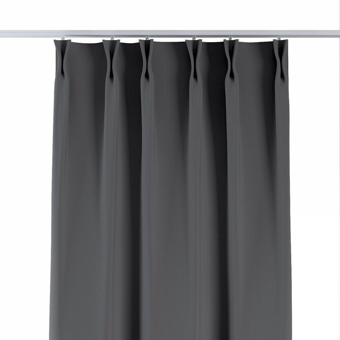 Dekoria Závěs na dvojitých hačcích flex, grafit, Blackout FR Premium, 269-29