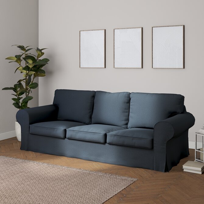 Dekoria Potah na pohovku IKEA  Ektorp 3-místná, nerozkládací, šedo-modrá, pohovka Ektorp 3-místná, nerozkládací, Etna, 705-30