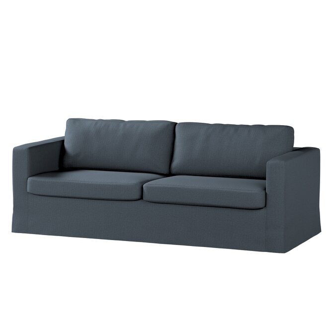 Dekoria Potah na pohovku IKEA  Karlstad 3-místná, nerozkládací, dlouhý, šedo-modrá, pohovka Karlstad 3-místná, Etna, 705-30