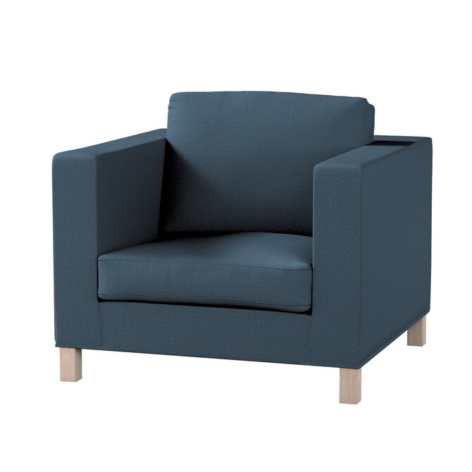 Dekoria Potah na křesko IKEA Karlanda, krátký, šedo-modrá, Potah na křeslo Karlanda, Etna, 705-30