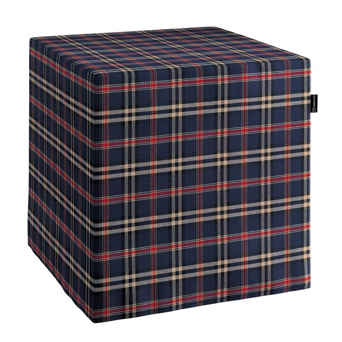 Dekoria Sedák Cube - kostka pevná 40x40x40, kostka modro-červená, 40 x 40 x 40 cm, Quadro, 142-68
