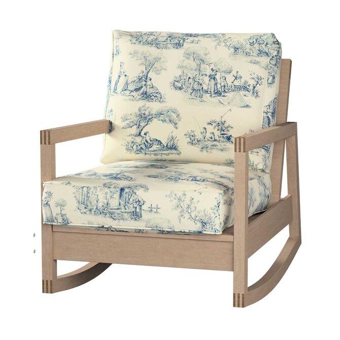 Dekoria Potah na křeslo IKEA Lillberg, pozadí režné, světle modré postavy, kØeslo Lillberg, Avinon, 132-66