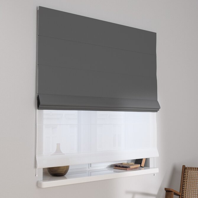 Dekoria Římská roleta Duo, grafit, Blackout FR Premium, 269-29