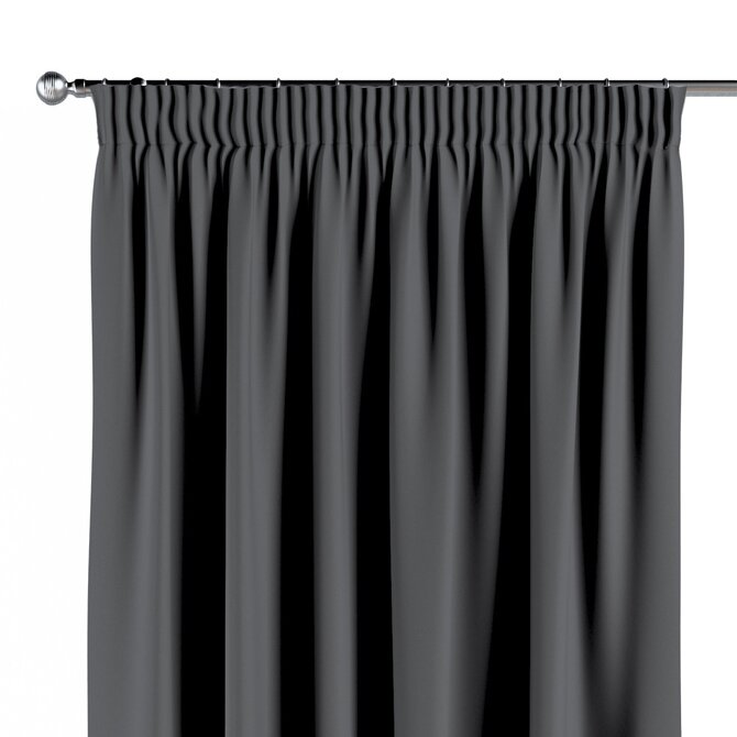 Dekoria Závěs s řasící páskou, grafit, Blackout FR Premium, 269-29