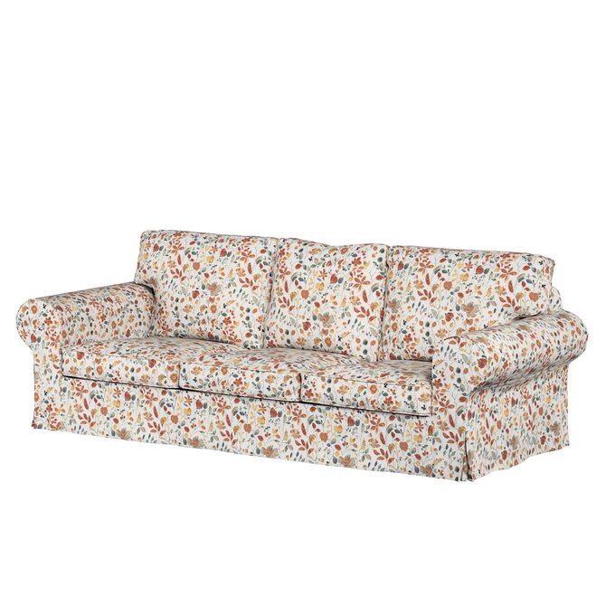 Dekoria Potah na pohovku IKEA Ektorp 3-místná rozkládací, NOVÝ MODEL 2013, oranžovo-zelená, Ektorp 3-m rozkládací, od 2013, Cosy Home, 145-12