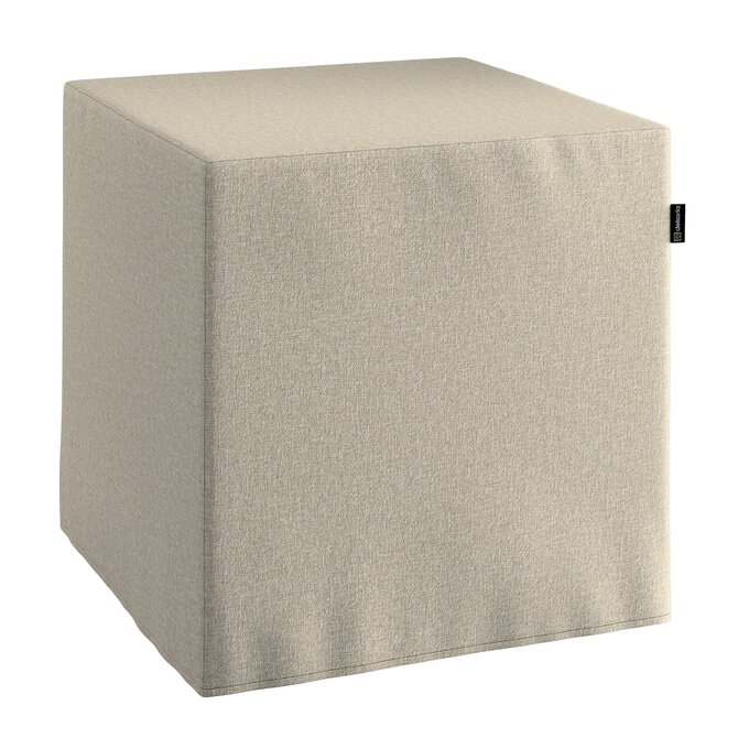 Dekoria Sedák Cube - kostka pevná 40x40x40, šedobežová, 40 x 40 x 40 cm, Amsterdam, 704-52
